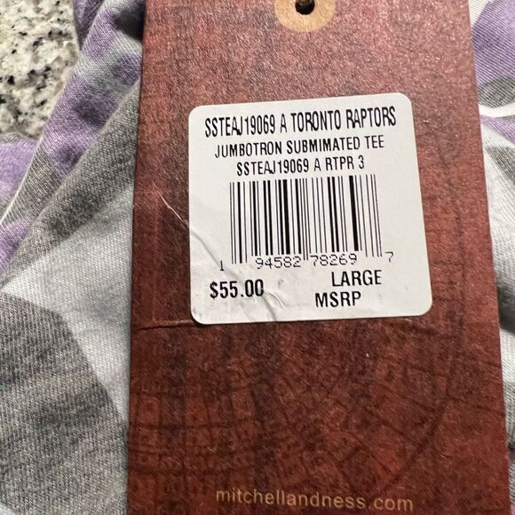 NWT Men’s Toronto Raptors Mitchell & Ness Hardwood Classics NBA T-shirt. Men’s L - Picture 11 of 12